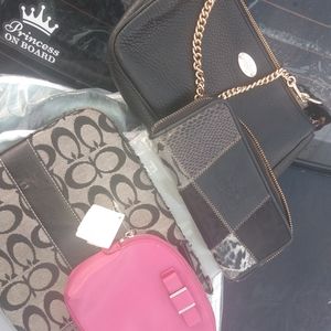 Coach Black Bag,Gold Strap